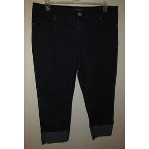 Rocawear Womens Plus Size 20 Blue Jean Capris Lightweight Cuffed Stretch 38x23